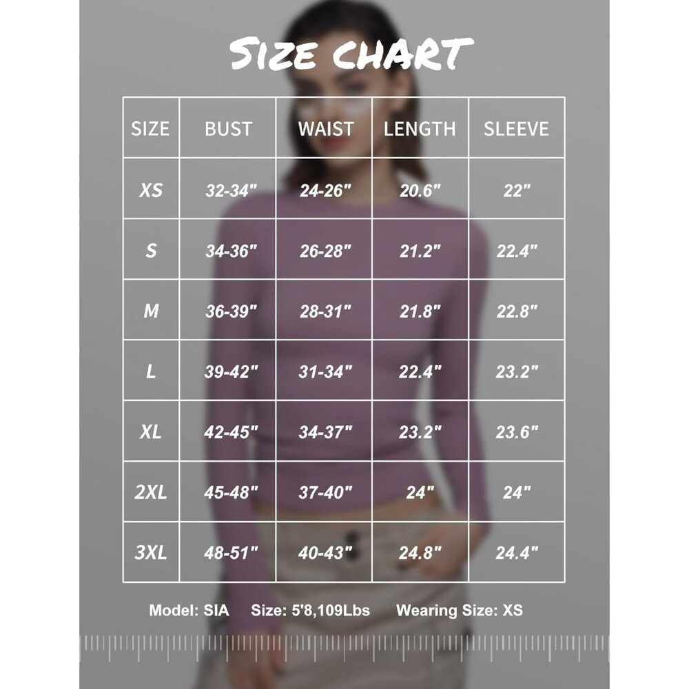 Women's Mauve Long Sleeve T Shirts Crew Neck Slim Fit Sexy Collection - Picture 4 of 6